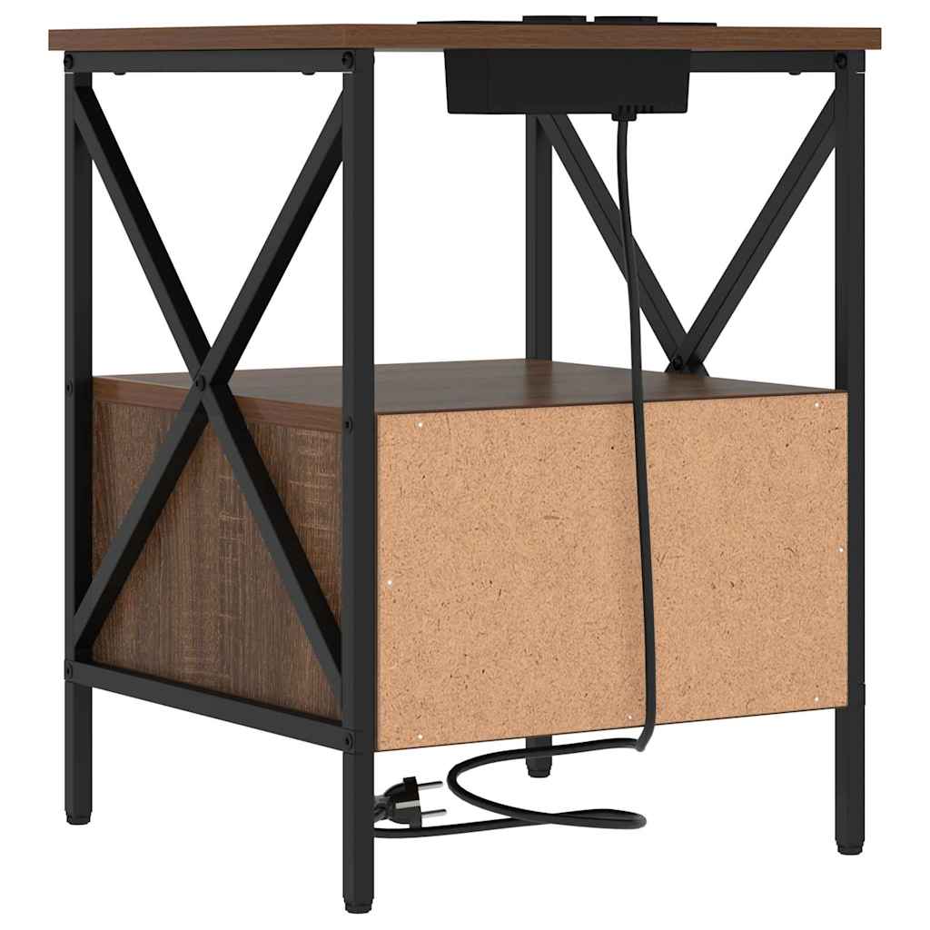 Κομοδίνο με συρτάρι 2 pcs Καφέ δρυς 41,5 x 40,5 x 55 εκ. - Pakobazaar