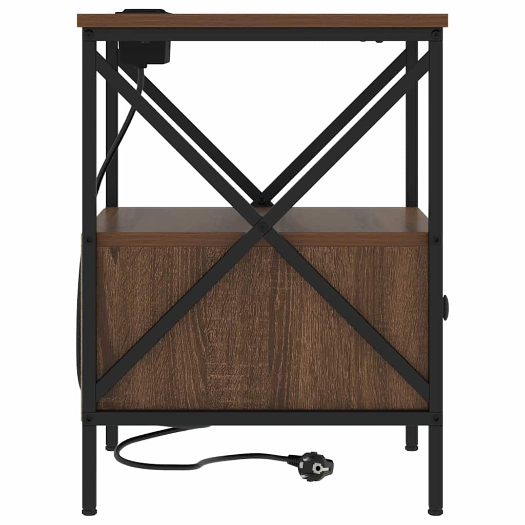 Κομοδίνο με συρτάρι 2 pcs Καφέ δρυς 41,5 x 40,5 x 55 εκ. - Pakobazaar