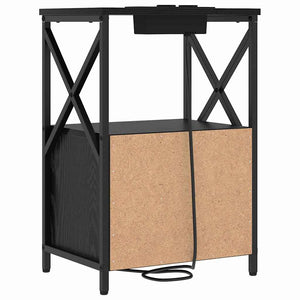 Κομοδίνο 2 pcs Μαύρη Οξυά 40 x 31 x 60 εκ. Επεξεργασμένο ξύλο - Pakobazaar