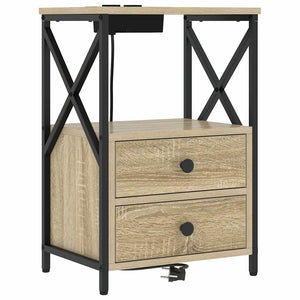 Κομοδίνο 2 pcs Δρύς Sonoma 40 x 31 x 60 εκ. Επεξεργασμένο ξύλο - Pakobazaar