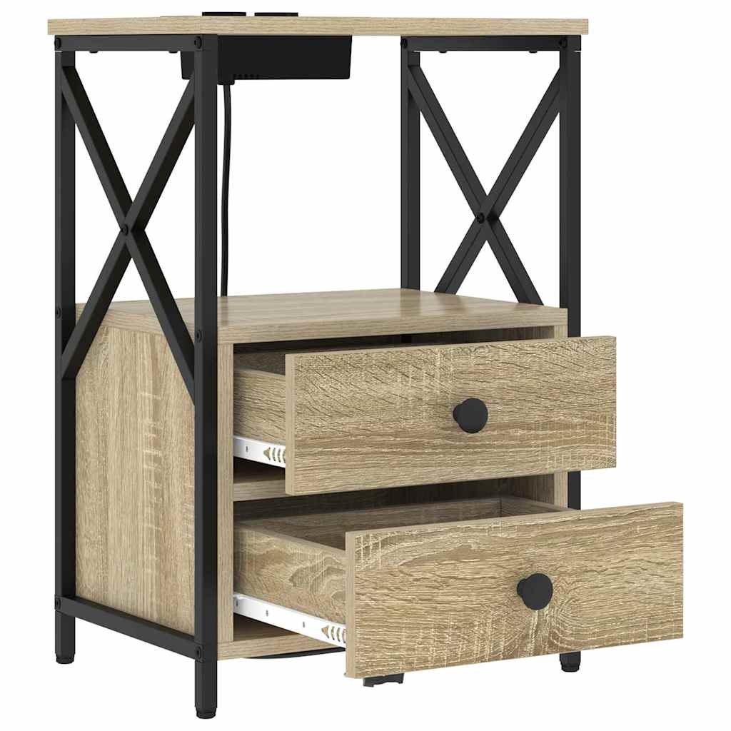 Κομοδίνο 2 pcs Δρύς Sonoma 40 x 31 x 60 εκ. Επεξεργασμένο ξύλο - Pakobazaar
