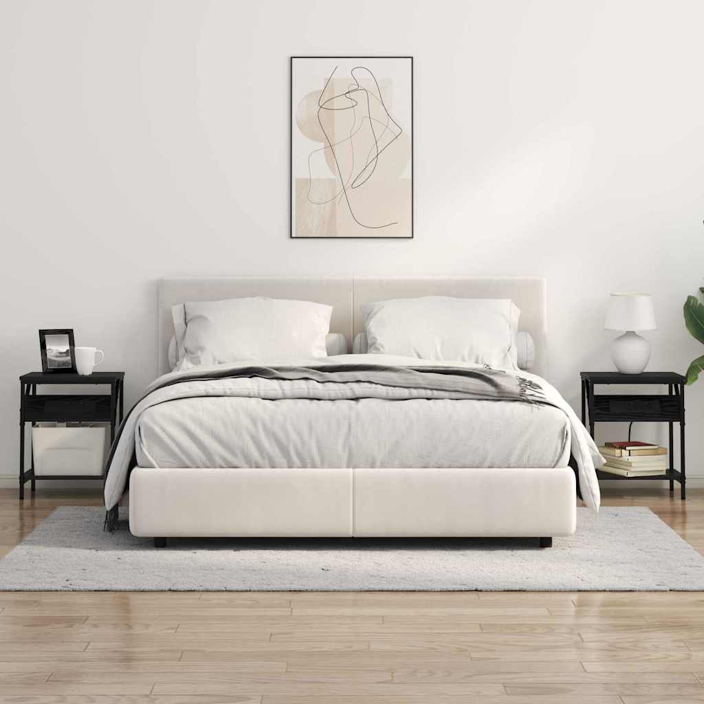 Κομοδίνο 2 pcs Μαύρη Οξυά 38 x 30 x 48 εκ. Επεξεργασμένο ξύλο - Pakobazaar