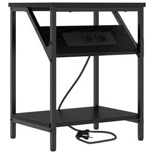 Κομοδίνο 2 pcs Μαύρη Οξυά 38 x 30 x 48 εκ. Επεξεργασμένο ξύλο - Pakobazaar
