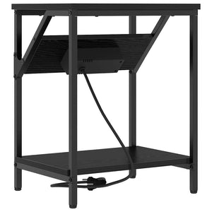Κομοδίνο 2 pcs Μαύρη Οξυά 38 x 30 x 48 εκ. Επεξεργασμένο ξύλο - Pakobazaar