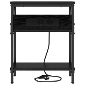 Κομοδίνο 2 pcs Μαύρη Οξυά 38 x 30 x 48 εκ. Επεξεργασμένο ξύλο - Pakobazaar
