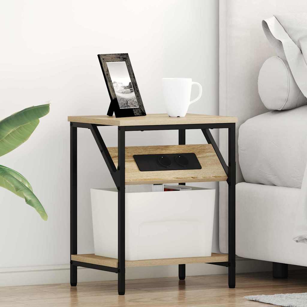 Κομοδίνο 2 pcs Δρύς Sonoma 38 x 30 x 48 εκ. Επεξεργασμένο ξύλο - Pakobazaar