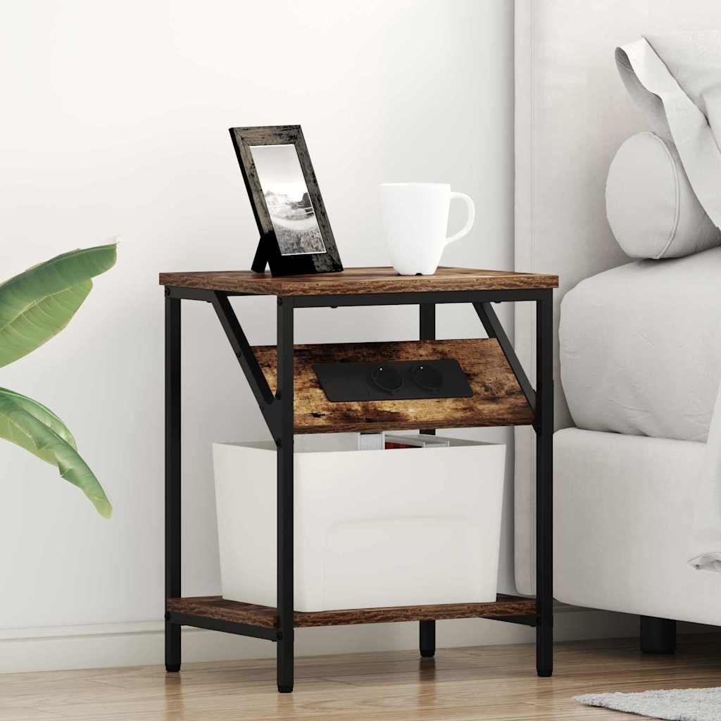 Κομοδίνο 2 pcs Καπνιστό Δρύς 38 x 30 x 48 εκ. - Pakobazaar