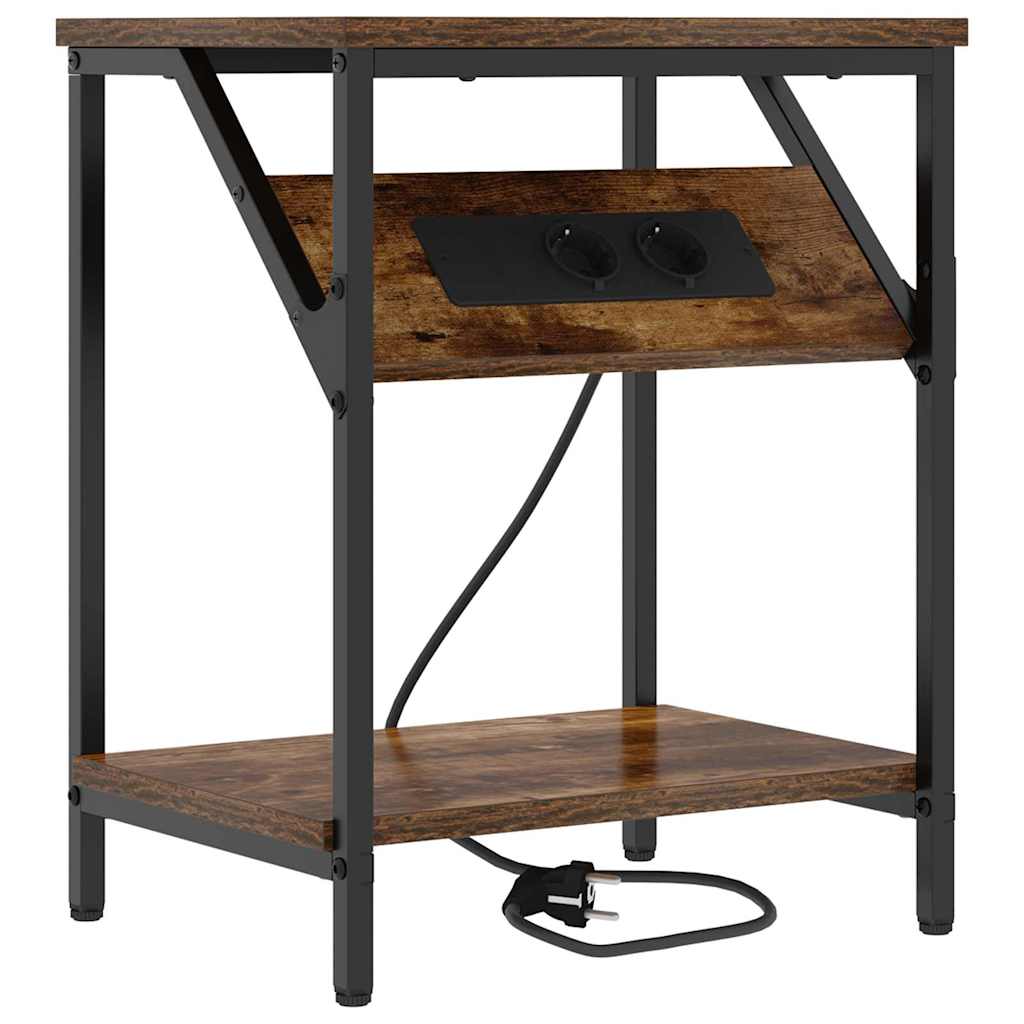 Κομοδίνο 2 pcs Καπνιστό Δρύς 38 x 30 x 48 εκ. - Pakobazaar