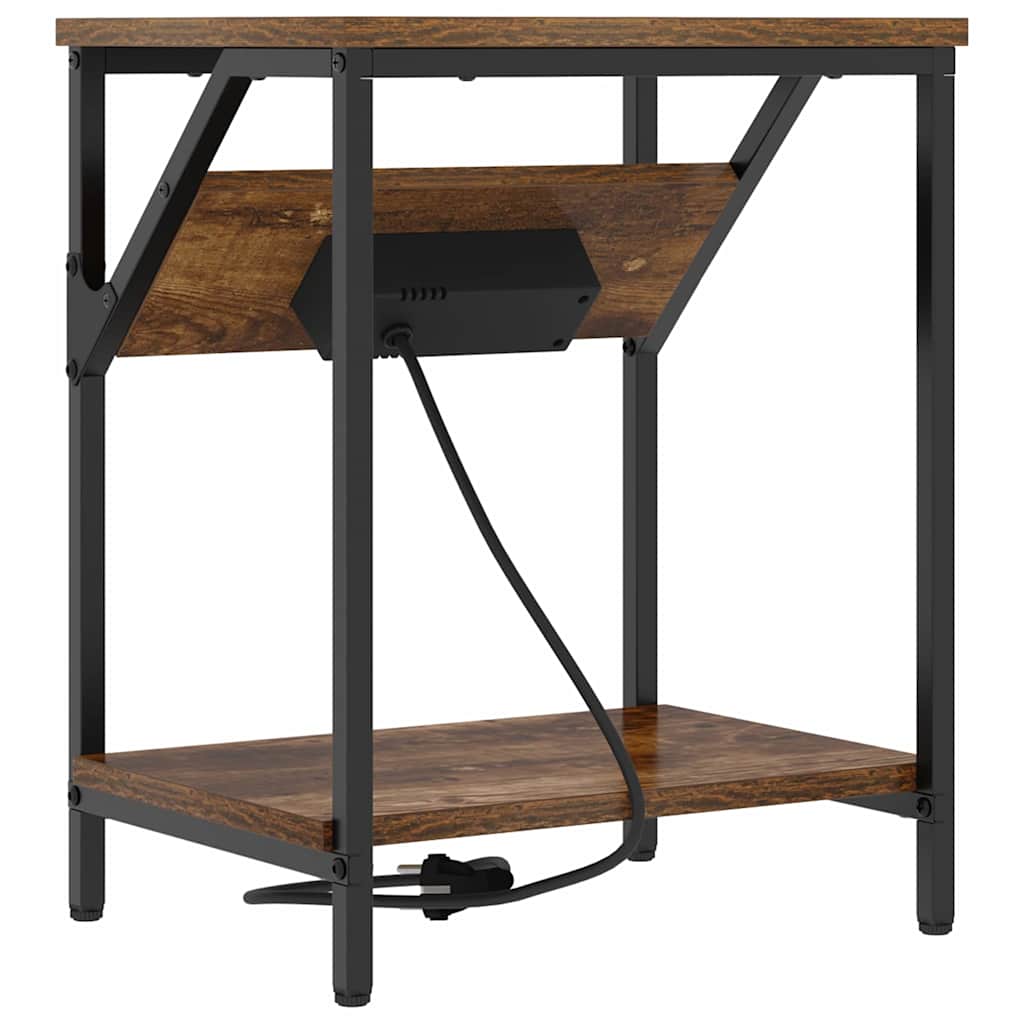 Κομοδίνο 2 pcs Καπνιστό Δρύς 38 x 30 x 48 εκ. - Pakobazaar