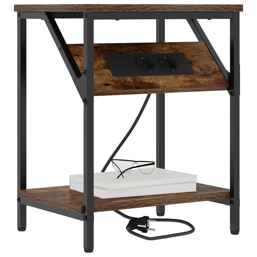 Κομοδίνο 2 pcs Καπνιστό Δρύς 38 x 30 x 48 εκ. - Pakobazaar