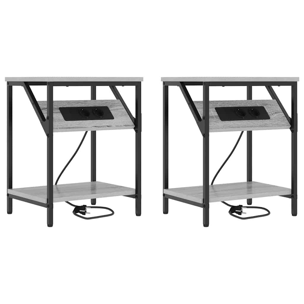 Κομοδίνο 2 pcs Γκρίζο Σονομα 38 x 30 x 48 εκ. - Pakobazaar