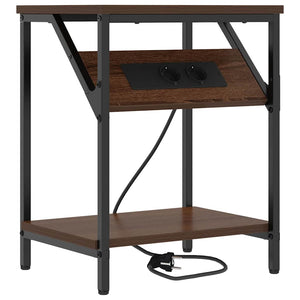 Κομοδίνο 2 pcs Καφέ δρυς 38 x 30 x 48 εκ. Επεξεργασμένο ξύλο - Pakobazaar