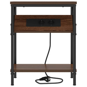 Κομοδίνο 2 pcs Καφέ δρυς 38 x 30 x 48 εκ. Επεξεργασμένο ξύλο - Pakobazaar