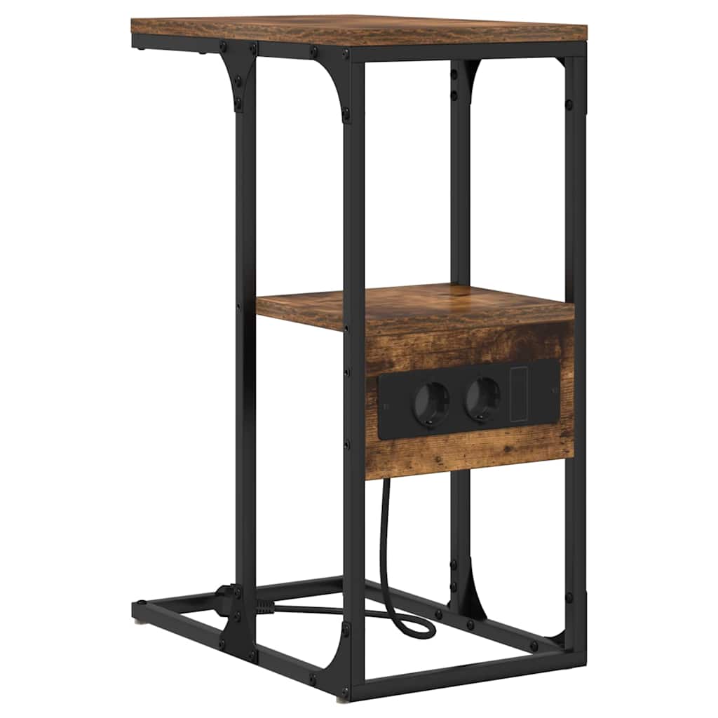 Κομοδίνο Καπνιστή δρυς 41.5 x 26 x 60.5 εκ Επεξεργασμένο ξύλο - Pakobazaar