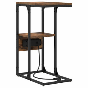 Κομοδίνο Καπνιστή δρυς 41.5 x 26 x 60.5 εκ Επεξεργασμένο ξύλο - Pakobazaar