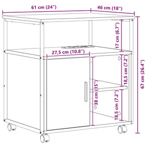 Ντουλάπα με Σταθμό Φόρτισης Μαύρη Οξυά 61 x 46 x 67 εκ. - Pakobazaar