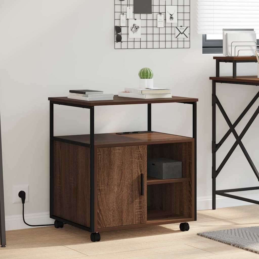 Ντουλάπα με Σταθμό Φόρτισης Καφέ δρυς 61 x 46 x 67 εκ. - Pakobazaar