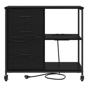 Ντουλάπα με Σταθμό Φόρτισης Μαύρη Οξυά 76 x 41 x 72 cm - Pakobazaar