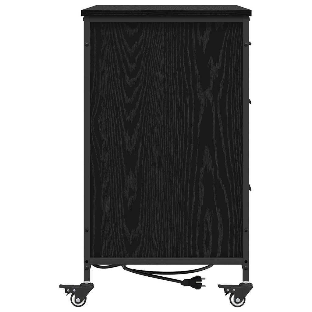 Ντουλάπα με Σταθμό Φόρτισης Μαύρη Οξυά 76 x 41 x 72 cm - Pakobazaar