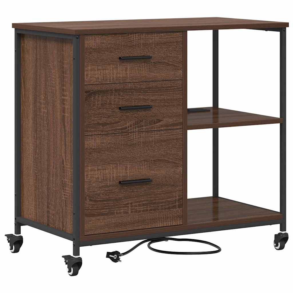 Ντουλάπα με Σταθμό Φόρτισης Καφέ δρυς 76 x 41 x 72 cm - Pakobazaar