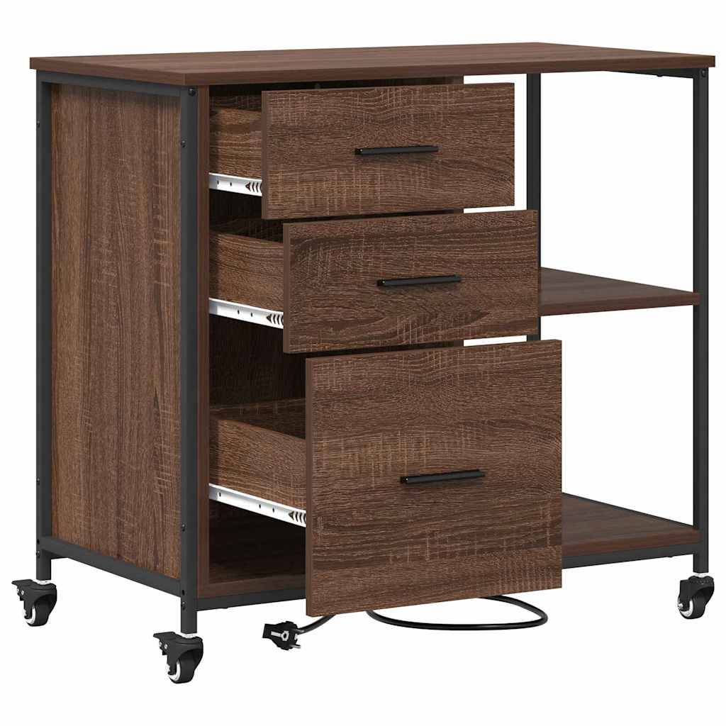 Ντουλάπα με Σταθμό Φόρτισης Καφέ δρυς 76 x 41 x 72 cm - Pakobazaar