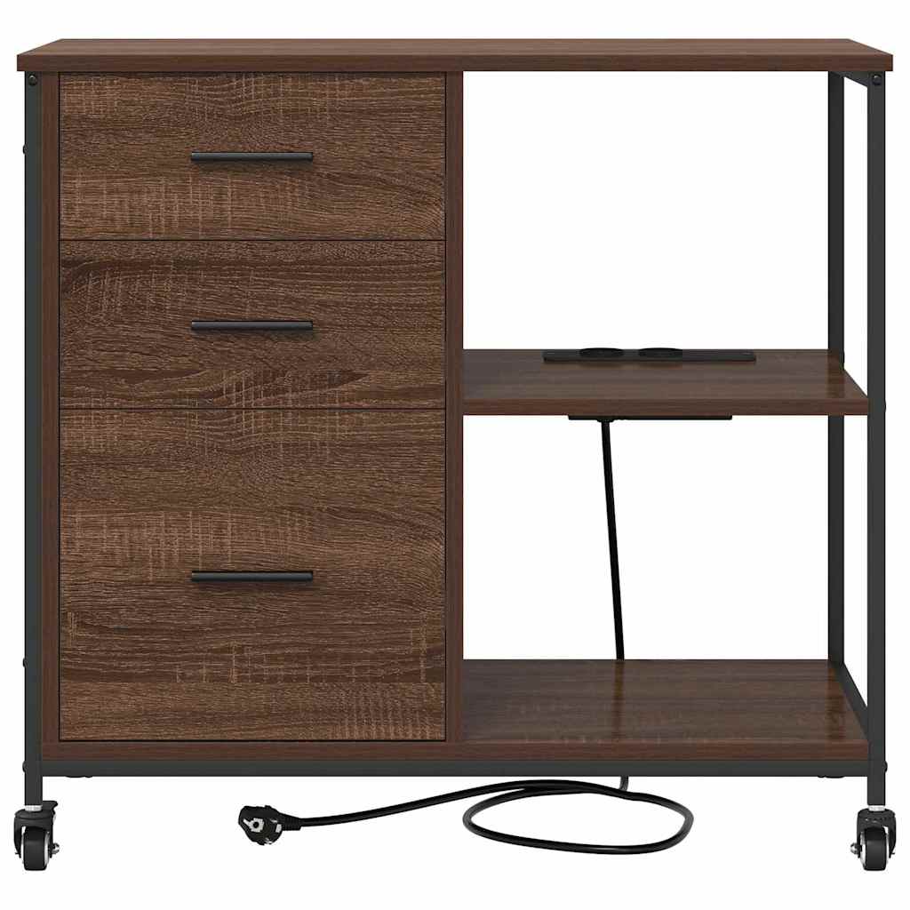 Ντουλάπα με Σταθμό Φόρτισης Καφέ δρυς 76 x 41 x 72 cm - Pakobazaar