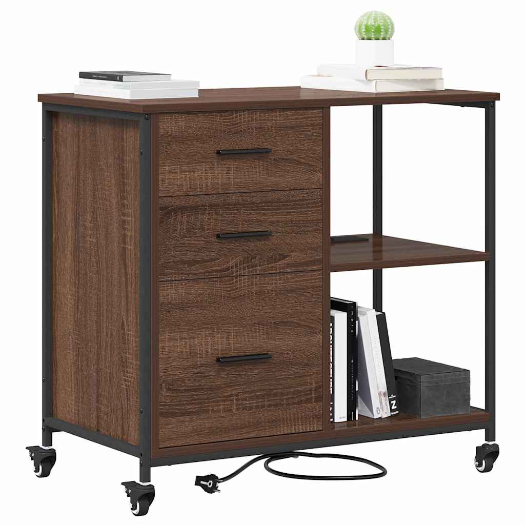 Ντουλάπα με Σταθμό Φόρτισης Καφέ δρυς 76 x 41 x 72 cm - Pakobazaar