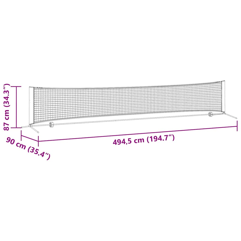 Δίχτυ Τένις Μαύρο και Κόκκινο 494,5 x 90 x 87 εκ. Πολυεστέρας - Pakobazaar