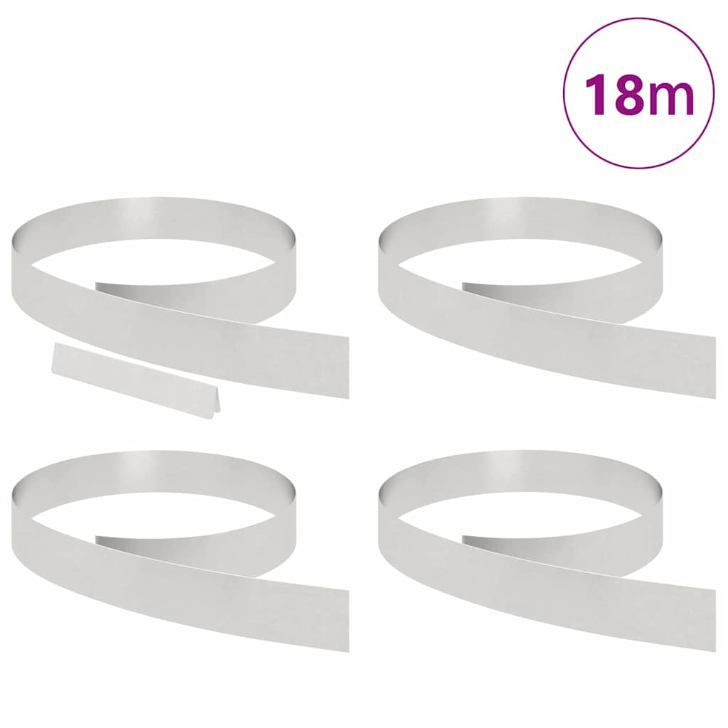 Περίγραμμα γκαζόν 4 pcs Ασημί 450 x 0,05 x 10 εκ