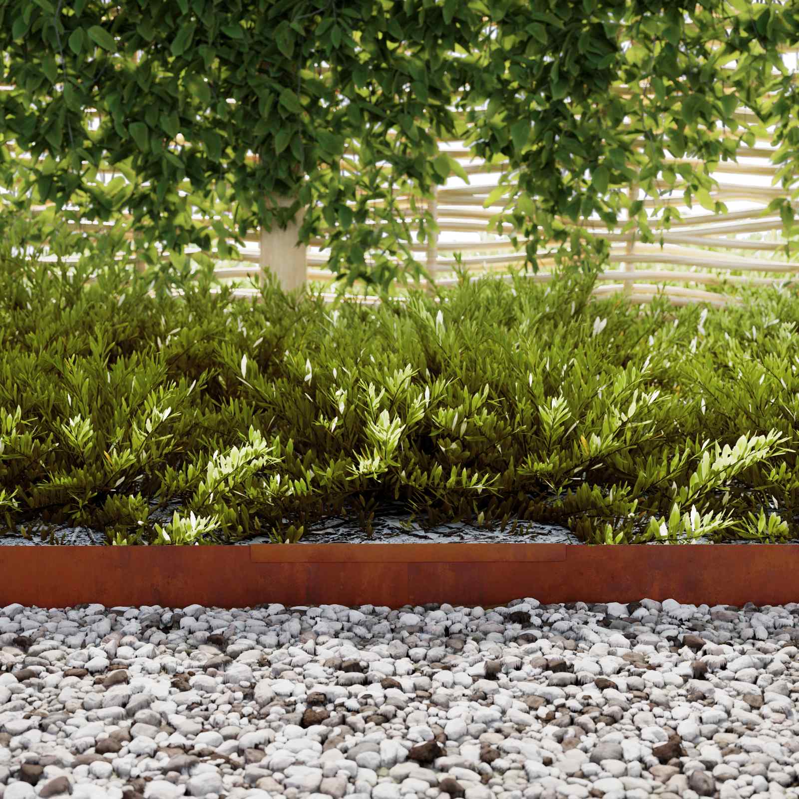 Περίγραμμα γκαζόν 4 pcs Σκ rusty 450 x 0.05 x 15 εκ - Pakobazaar