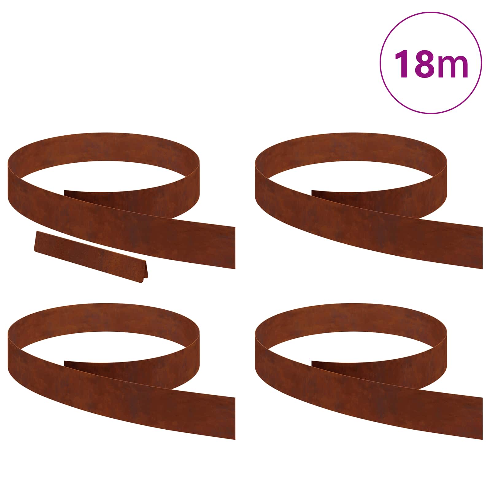Περίγραμμα γκαζόν 4 pcs Σκ rusty 450 x 0.05 x 15 εκ - Pakobazaar