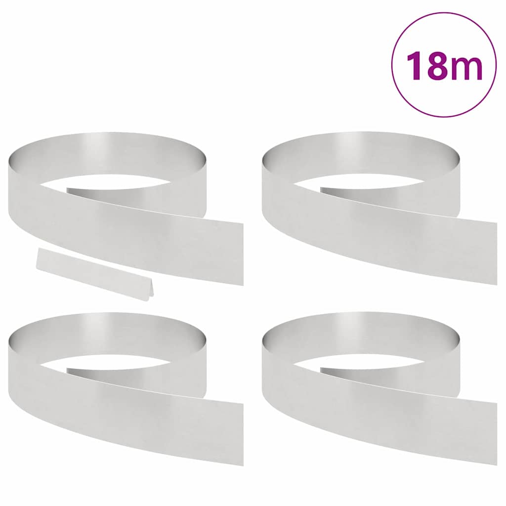 Περίγραμμα γκαζόν 4 pcs Ασημί 450 x 0.05 x 15 εκ