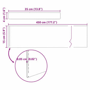 Περίγραμμα γκαζόν 450 x 0.05 x 15 εκ Ατσάλι Σκληρυθέν στον Αέρα