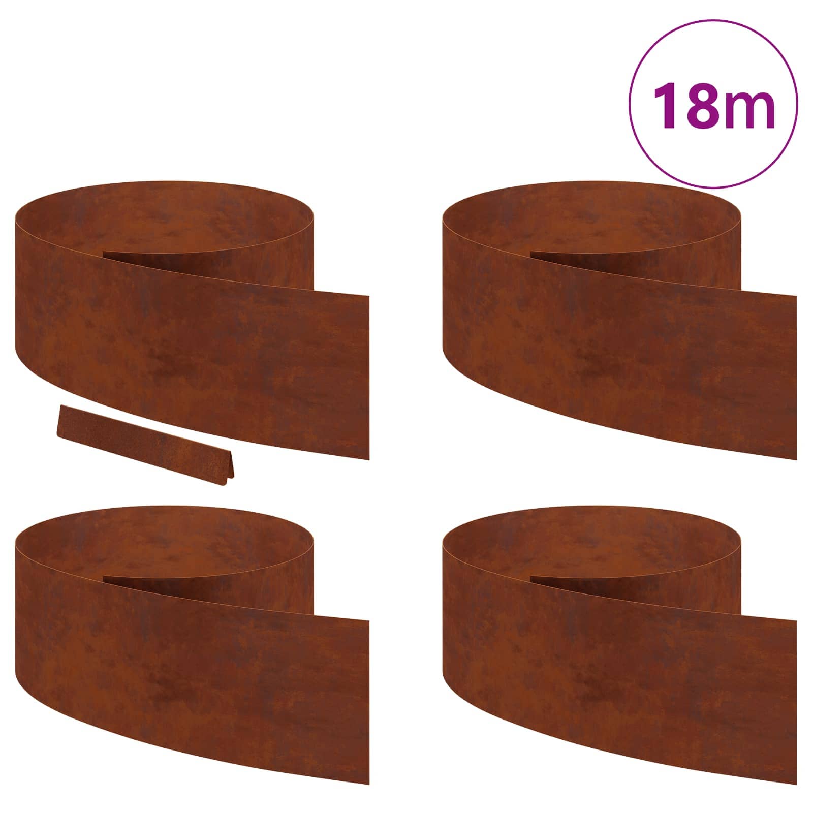 Περίγραμμα γκαζόν 4 pcs Σκ rusty 450 x 0.05 x 15 εκ