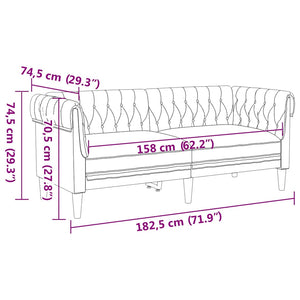 Καναπές Ανοιχτό γκρι 182,5 x 74,5 x 74,5 εκατοστά Πολυεστέρας