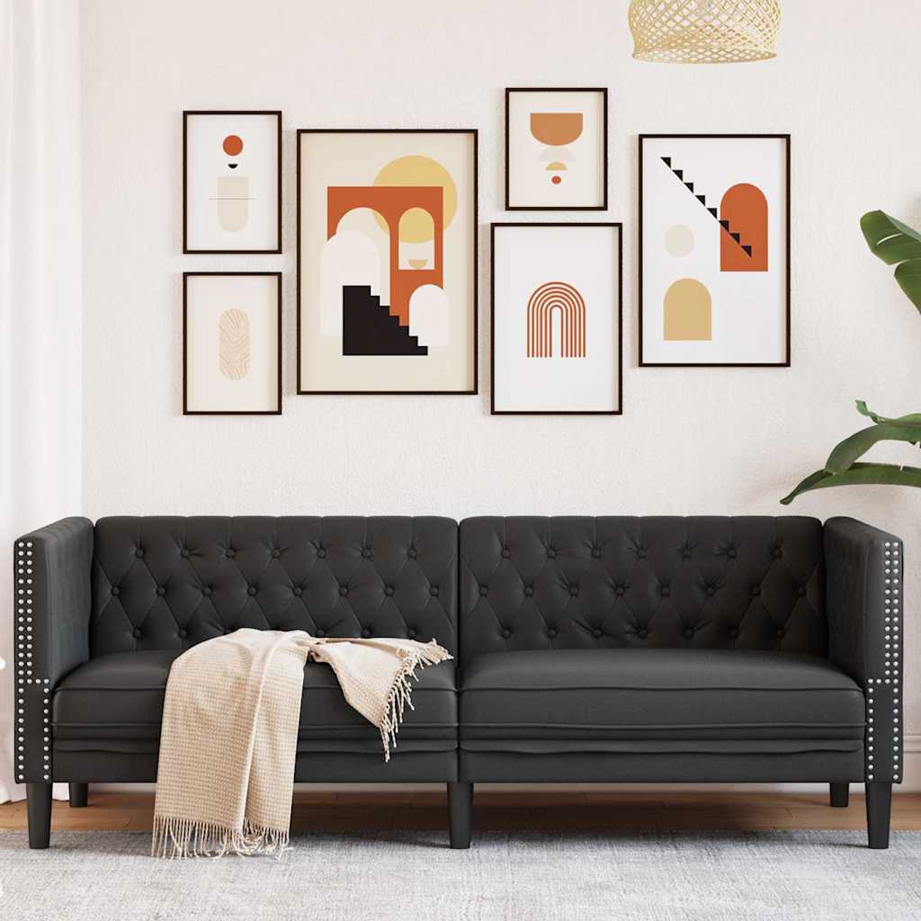Καναπές Μαύρο 194 x 74,5 x 70,5 εκ. PVC
