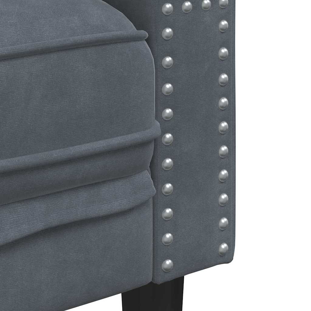 Καναπές Σκούρο Γκρι 174 x 74,5 x 70,5 εκ. Βελούδο - Pakobazaar