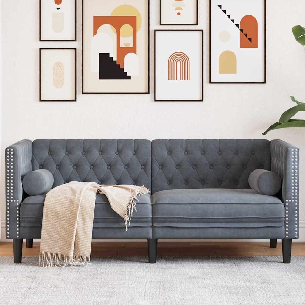 Καναπές Σκούρο Γκρι 174 x 74,5 x 70,5 εκ. Βελούδο - Pakobazaar