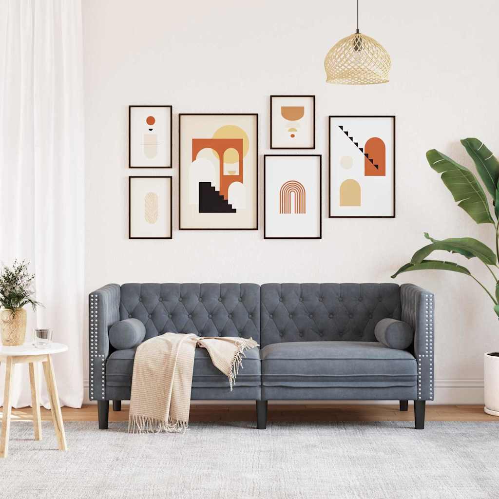 Καναπές Σκούρο Γκρι 174 x 74,5 x 70,5 εκ. Βελούδο - Pakobazaar