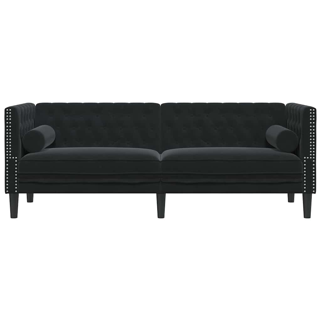 Καναπές Μαύρο 194 x 74,5 x 70,5 εκ. Βελούδο - Pakobazaar