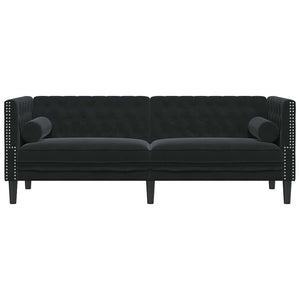 Καναπές Μαύρο 194 x 74,5 x 70,5 εκ. Βελούδο - Pakobazaar
