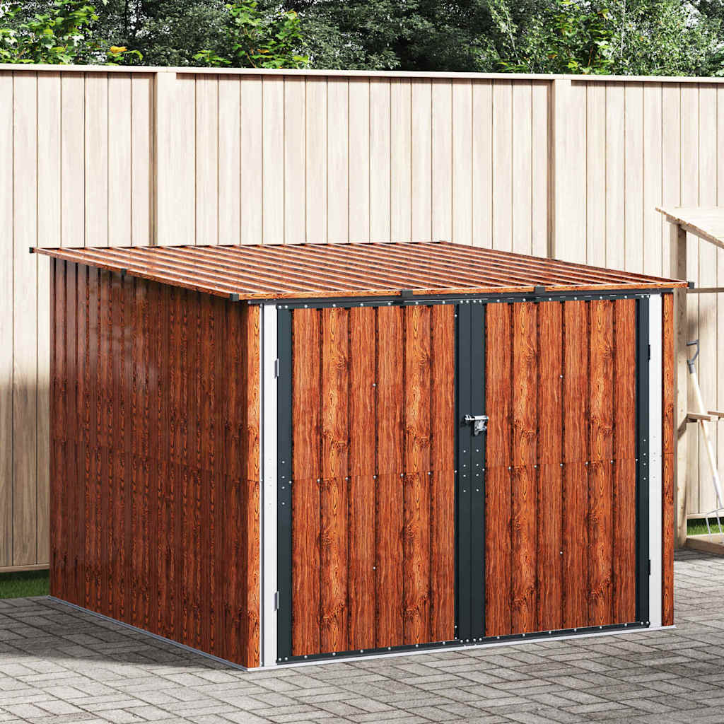 Αποθήκη Ποδηλάτου 3 pcs Καφέ 215 x 206 x 157 εκ. Μέταλλο - Pakobazaar