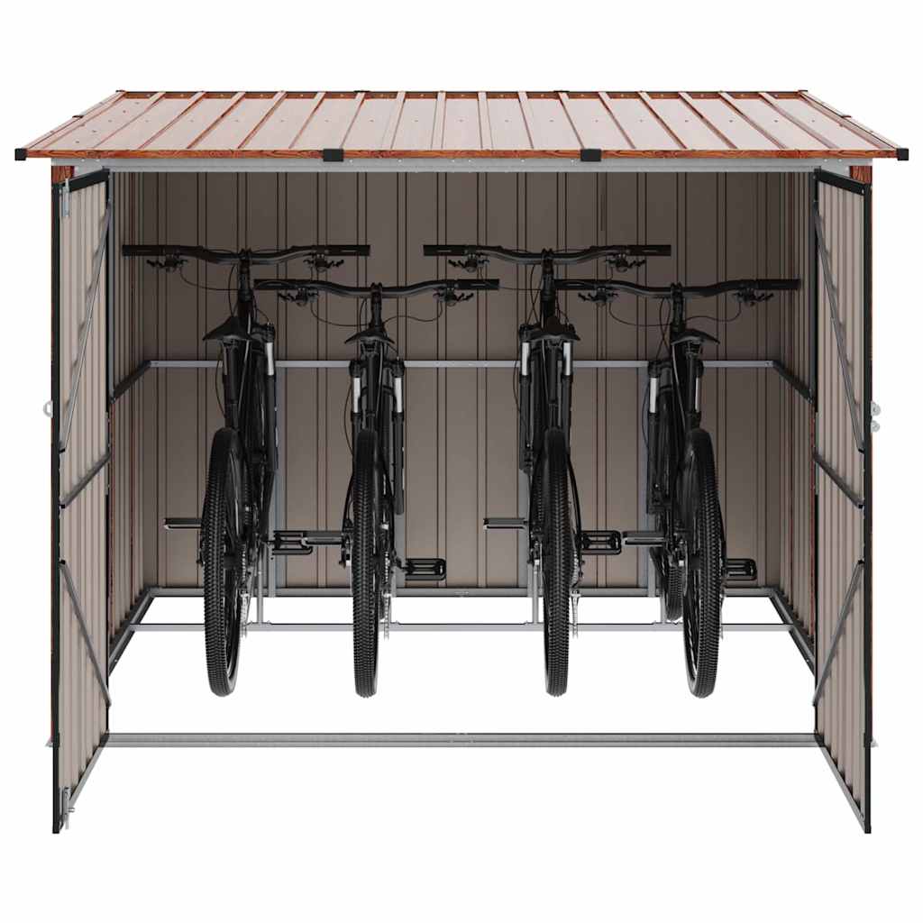 Αποθήκη Ποδηλάτου 3 pcs Καφέ 215 x 206 x 157 εκ. Μέταλλο - Pakobazaar