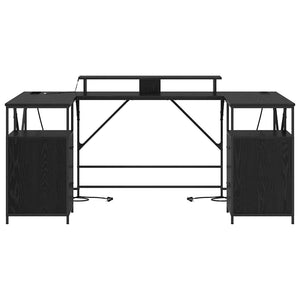 Γραφείο Μαύρη Οξυά Επεξεργασμένο Ξύλο 182 x 101 x 87,5 εκ
