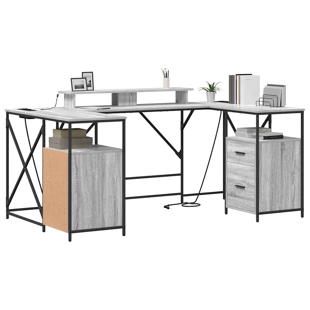 Γραφείο Γκρίζο Σονομα 182 x 101 x 87,5 εκ Επεξεργασμένο ξύλο