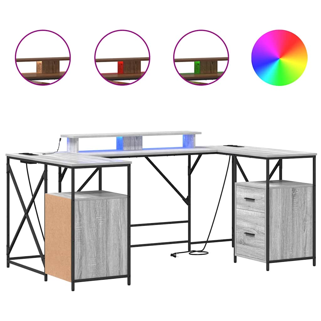 Γραφείο Γκρίζο Σονομα 182 x 101 x 87,5 εκ Επεξεργασμένο ξύλο