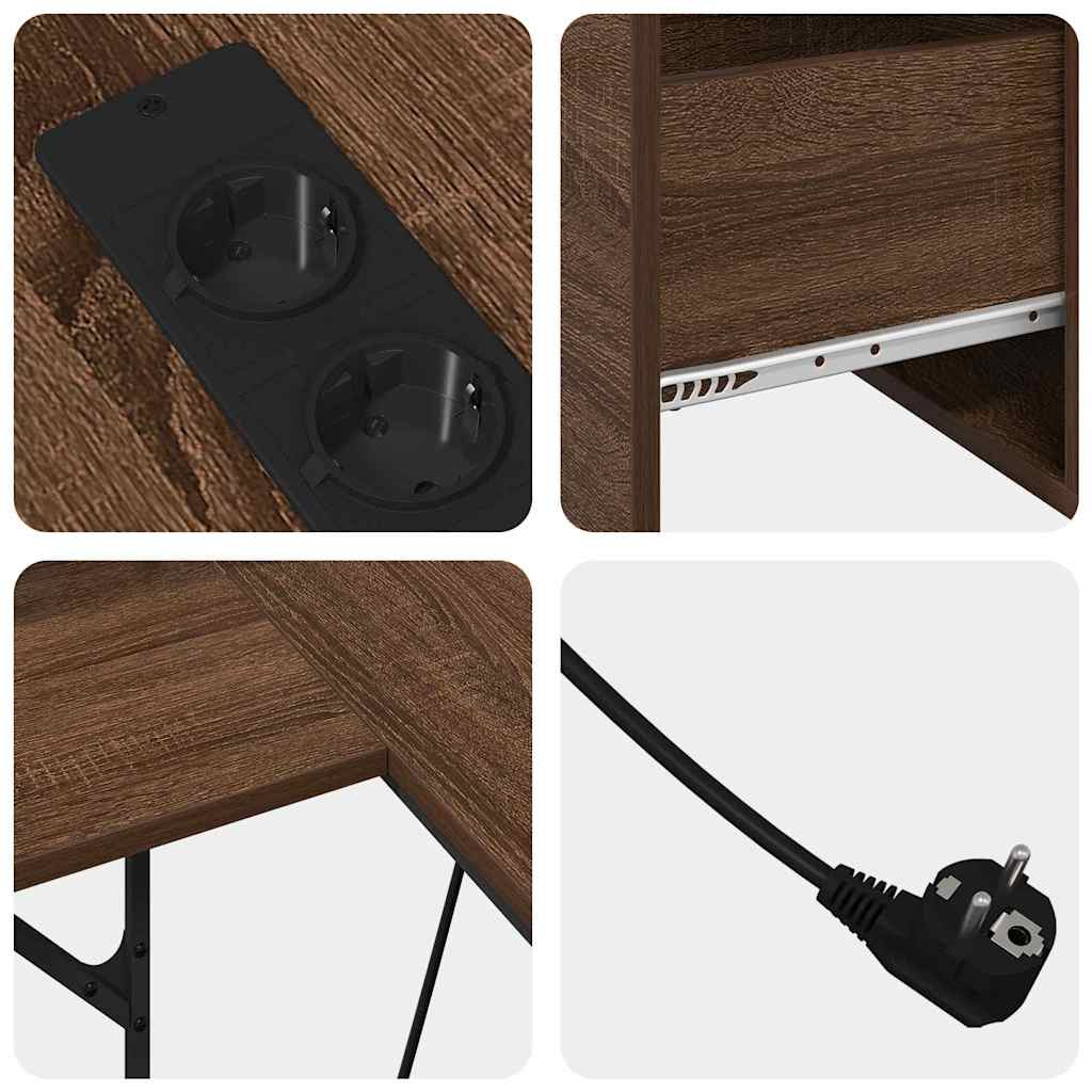 Γραφείο Καφέ δρυς 182 x 101 x 87,5 εκ Επεξεργασμένο ξύλο - Pakobazaar