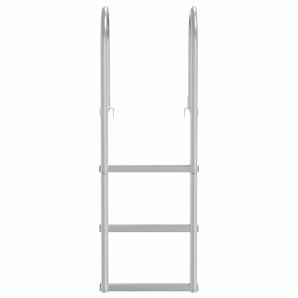 3-Βήμα Σκάλα για Μώλο Ασημί 45 x 11,5 x 134 εκ Αλουμίνιο