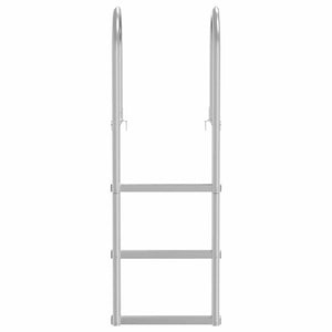 3-Βήμα Σκάλα για Μώλο Ασημί 45 x 11,5 x 134 εκ Αλουμίνιο