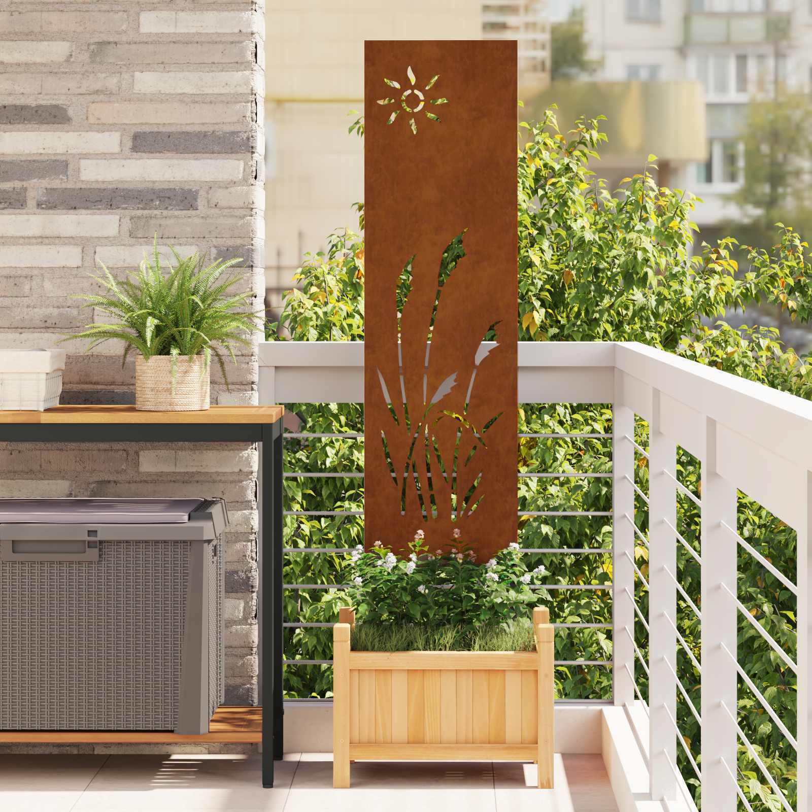 Οθόνη Ιδιωτικότητας Κήπου Σκ rusty 32 χ 140 εκ - Pakobazaar